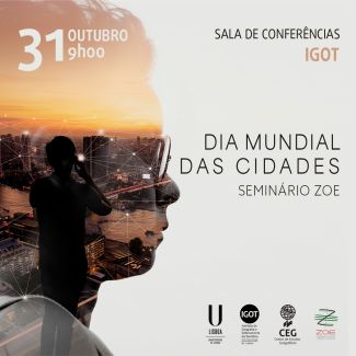 Cartaz do Seminário Zoe no âmbito do dia mundial das cidades